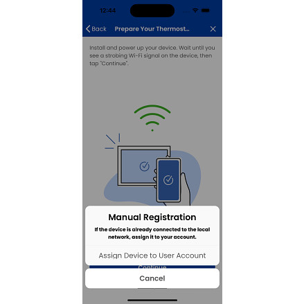 aprilaire wi-fi thermostat app -assign device 3 screen user guide