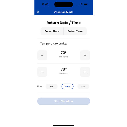 aprilaire wi-fi thermostat app vacation mode screen user guide