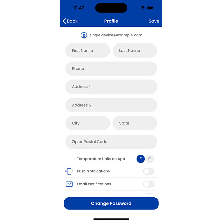 aprilaire wi-fi thermostat app profile screen user guide