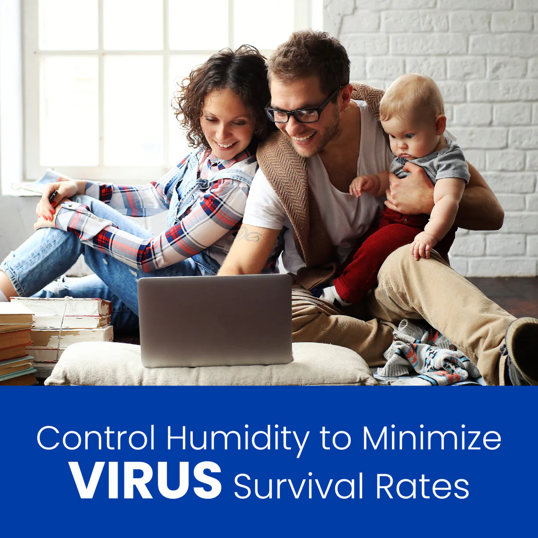 AprilAire Dehumidifier Minimize Virus Survival Rates Web Ready Graphic