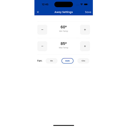 aprilaire wi-fi thermostat app away settings screen user guide
