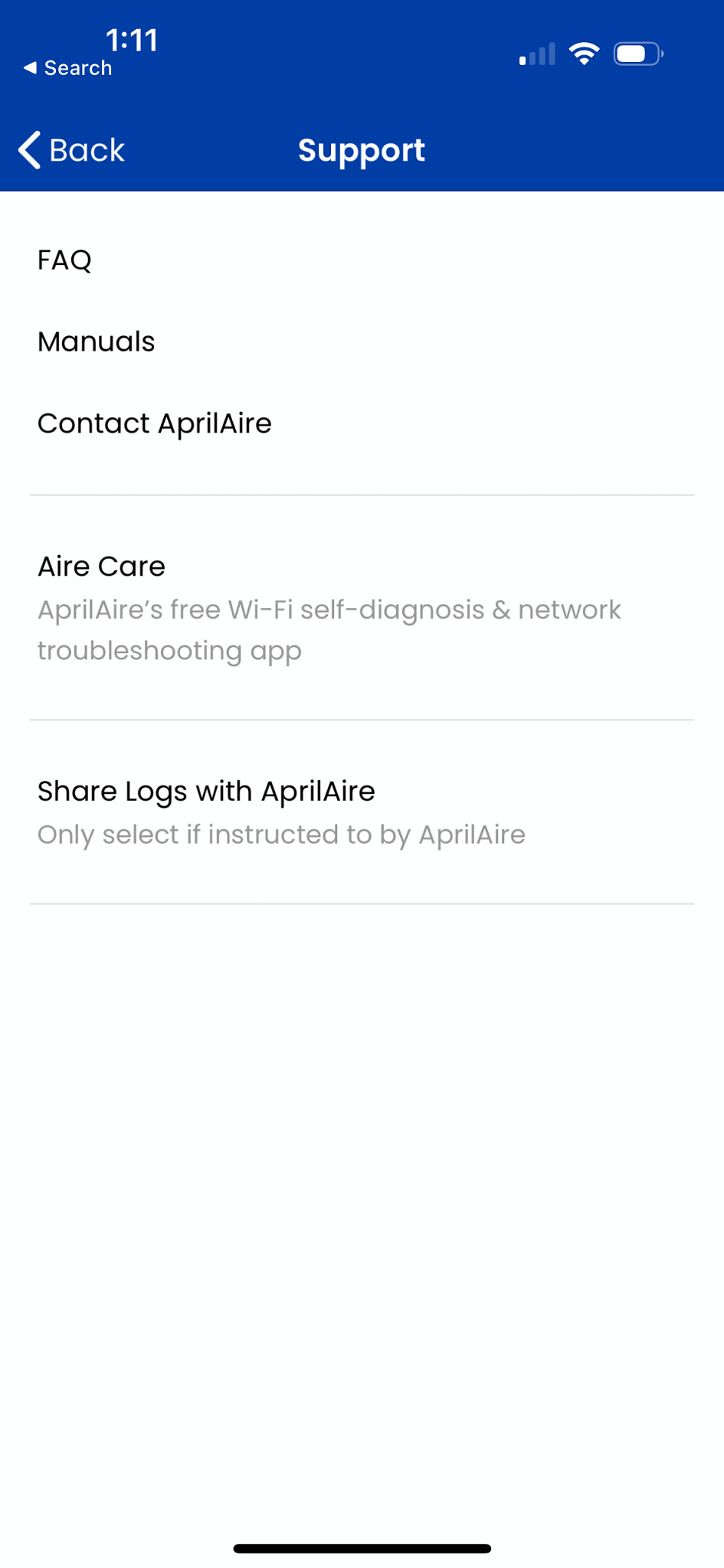 aprilaire aircare screen