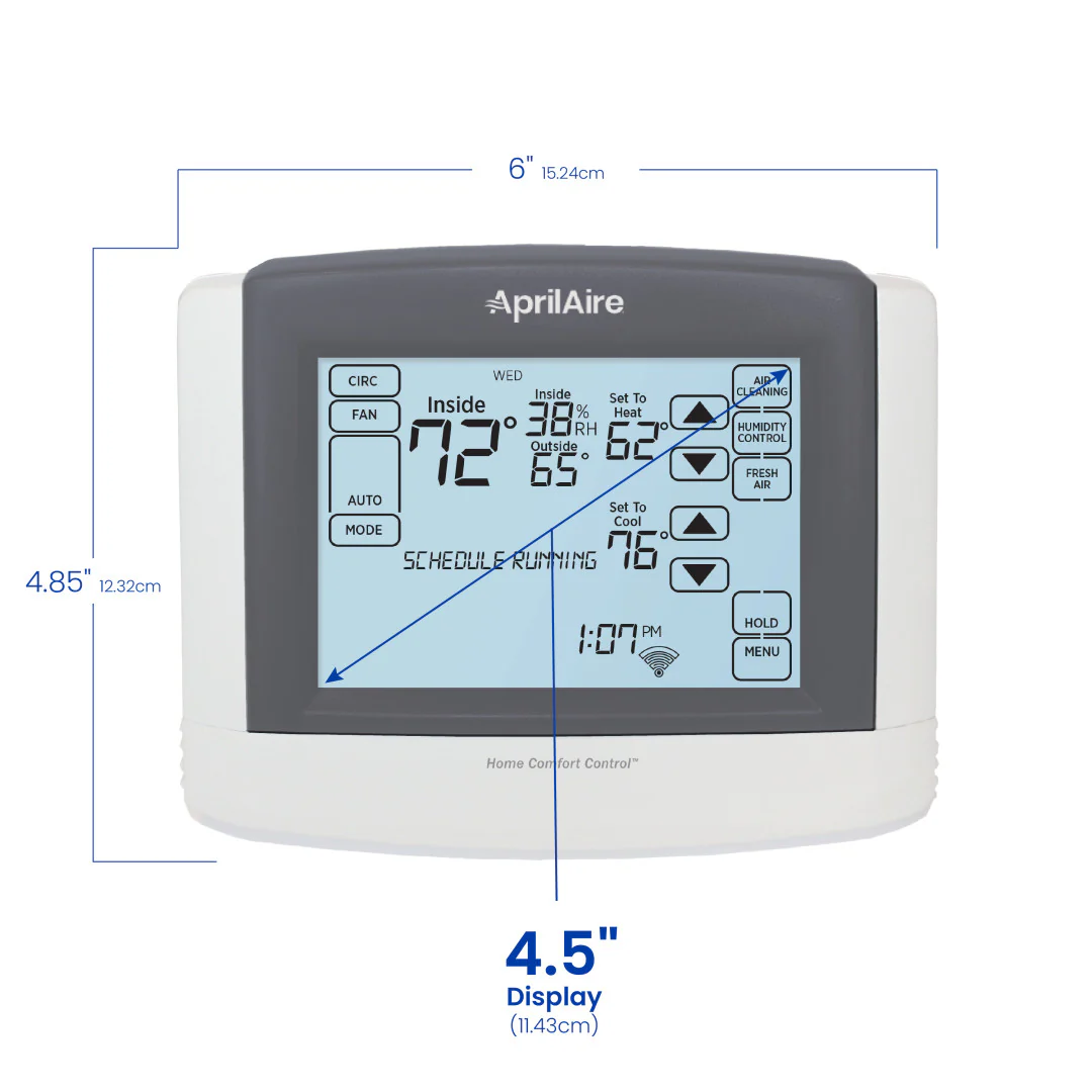 AprilAire 8910W Series Thermostat Size Dimensions Web Ready Photo