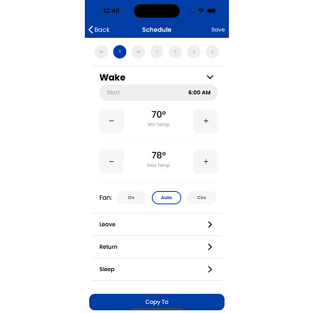 aprilaire wi-fi thermostat app schedule 1 screen user guid
